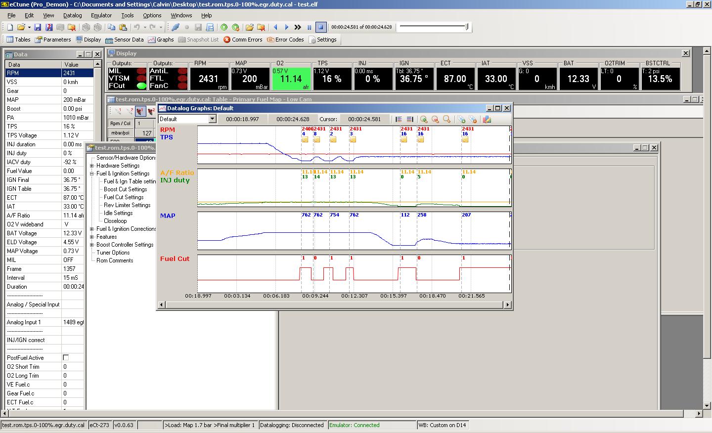 look at makers with comments. If you don't want to open log file look at markers and it's values in