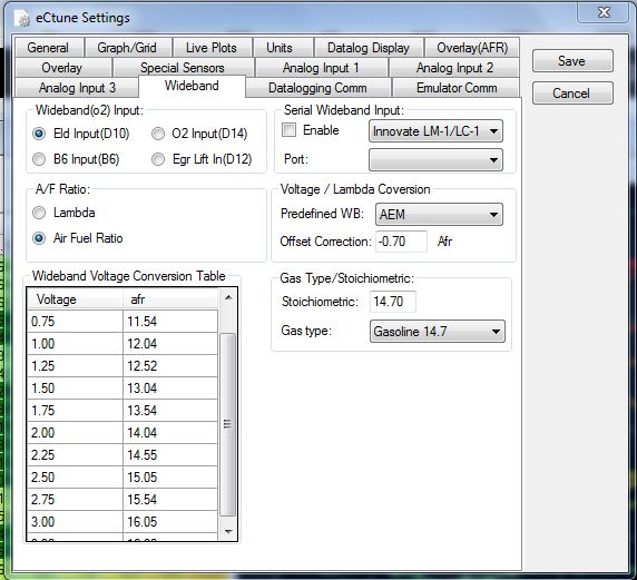 wide band settings