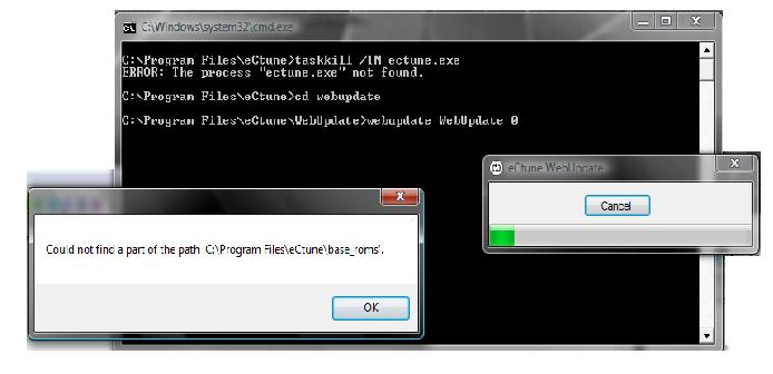 What I get when I run forceupdate
